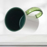 Кружка темно-зеленая внутри с темно-зеленой ручкой из стекла Фото № 3